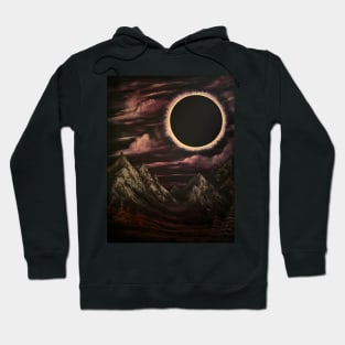 Solar Eclipse Mountain Landscape Hoodie